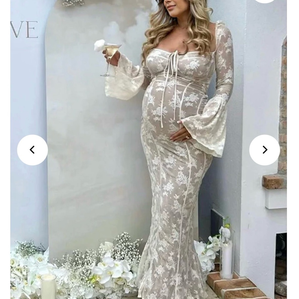 Elegant Lace Maternity Gown